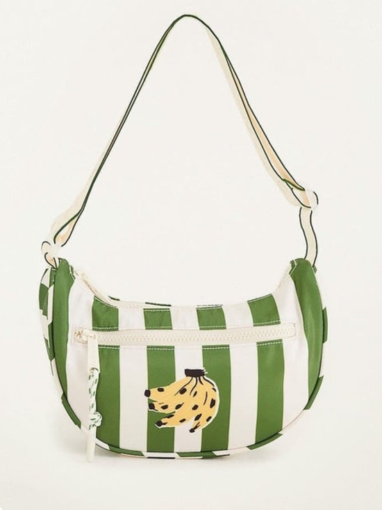 FARM Rio Handbags - NEW FARM Rio Green Tropical Banana Shoulder Bag Stripes Size 12" x 6.75" x 3"